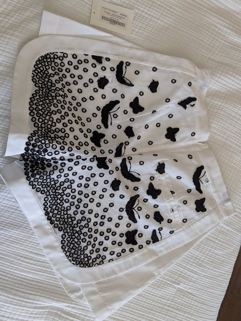 Giamba Embroidered Butterfly Shorts, Size IT38, New with Tags